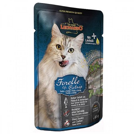 LEONARDO POUCH TRUCHA Y CATNIP 85 Gramos